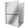 Mexen Kioto+ L Duschwand mit Ablage Walk-in 70 x 200 cm, Spiegel, schwarz - 800-070-123-70-50