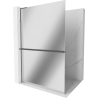 Mexen Kioto+ L Walk-in Shower Screen with Shelf 80 x 200 cm, Mirror, Brushed Gun Gray - 800-080-123-66-50
