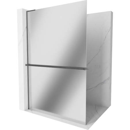 Mexen Kioto+ L paroi de douche avec étagère Walk-in 110 x 200 cm, miroir, gris canon brossé - 800-110-123-66-50