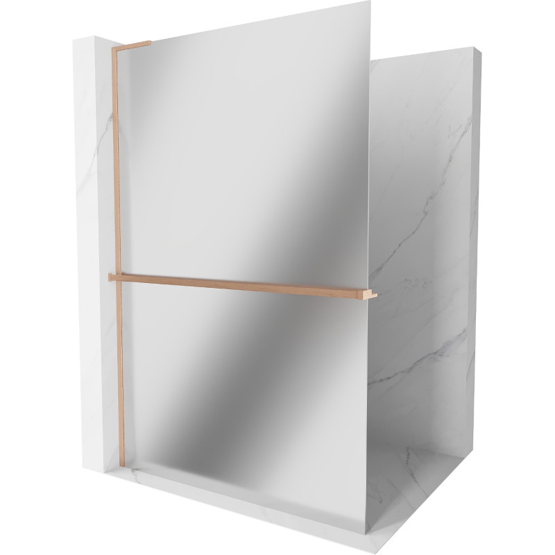 Mexen Kioto+ L dušisein riiuliga Walk-in 80 x 200 cm, peegel, harjatud vask - 800-080-123-65-50