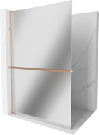 Mexen Kioto+ L Duschwand mit Ablage Walk-in 100 x 200 cm, Spiegel, gebürstetes Kupfer - 800-100-123-65-50