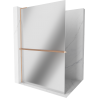 Mexen Kioto+ L Duschwand mit Ablage Walk-in 110 x 200 cm, Spiegel, gebürstetes Kupfer - 800-110-123-65-50