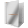 Mexen Kioto+ L Duschwand mit Ablage Walk-in 120 x 200 cm, Spiegel, gebürstetes Kupfer - 800-120-123-65-50