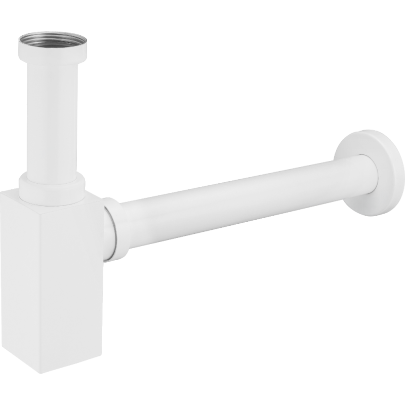 Mexen sifón medio para lavabo cuadrado, blanco - 79960-20