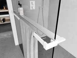 Mexen plank voor douchewand met handdoekreling, wit - 800-02-20