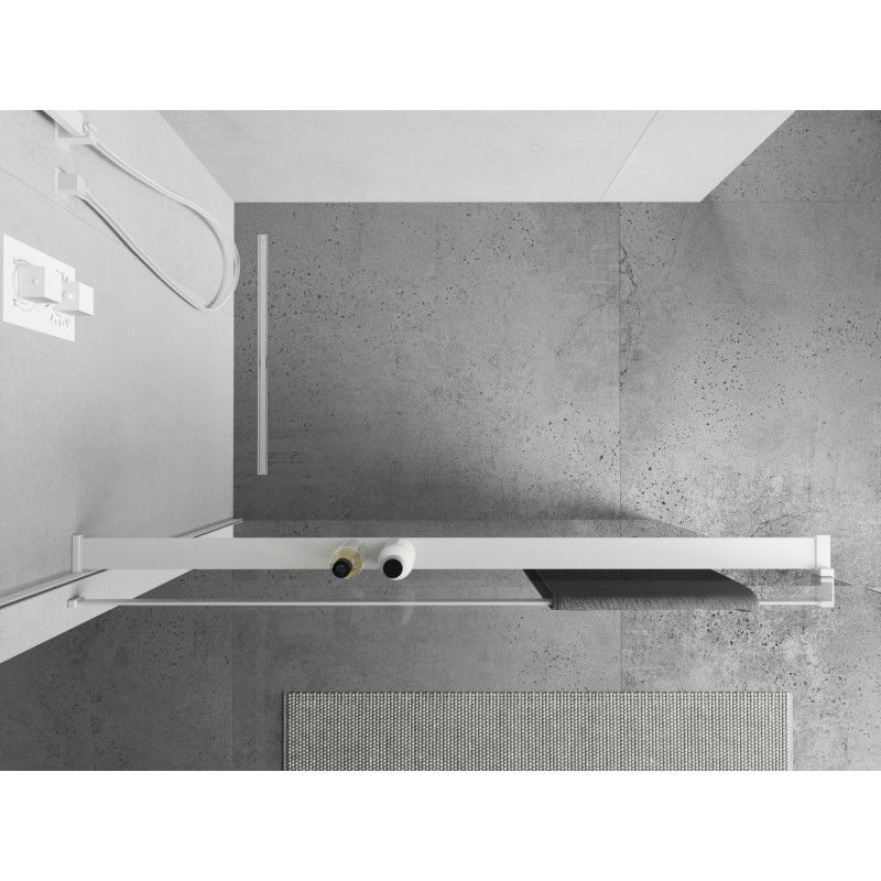 Mexen estante para mampara de ducha con barra para toallas, blanco - 800-02-20