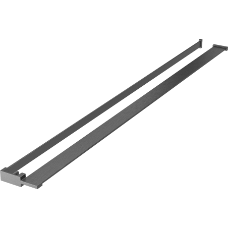 Étagère pour paroi de douche avec barre à serviettes, gris canon brossé - 800-02-66