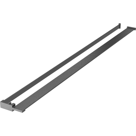 Mexen Kioto+ shower wall shelf with towel rail, brushed gun gray - 800-02-66