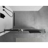 Mexen Kioto+ prateleira para parede de duche com varão para toalhas, gun gray escovado - 800-02-66
