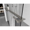 Mexen shelf for shower wall with towel rail, brushed nickel - 800-02-97
