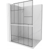 Mexen Kioto+ L panneau de douche avec étagère Walk-in 80 x 200 cm, motif noir, blanc - 800-080-123-20-78