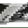 Mexen Kioto+ L Duschwand mit Regal Walk-in 120 x 200 cm, schwarzes Muster, weiß - 800-120-123-20-78