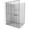 Mexen Kioto+ L shower wall with shelf Walk-in 80 x 200 cm, black pattern, chrome - 800-080-123-01-78