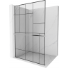 Mexen Kioto+ L Duschwand mit Ablage Walk-in 110 x 200 cm, schwarzes Muster, Chrom - 800-110-123-01-78