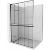 Mexen Kioto+ L douchewand met plank Walk-in 80 x 200 cm, zwart patroon, zwart - 800-080-123-70-78