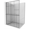 Mexen Kioto+ L zidna pregrada s policom Walk-in 80 x 200 cm, crni uzorak, brušeni gun gray - 800-080-123-66-78