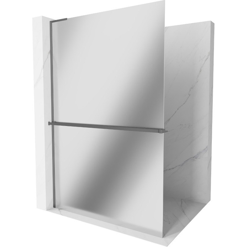 Mexen Kioto+ L dušisein koos riiuliga Walk-in 80 x 200 cm, peegel, gun metal - 800-080-123-95-50