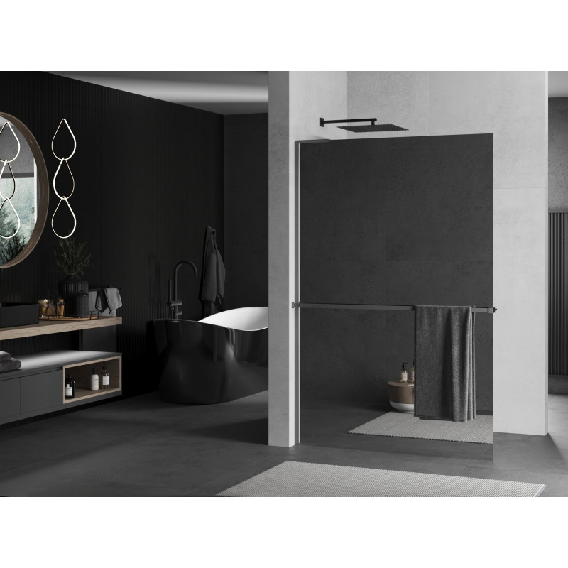 Mexen Kioto+ L zidni tuš s policom Walk-in 100 x 200 cm, ogledalo, pištoljsko metalni - 800-100-123-95-50