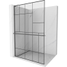 Mexen Kioto+ L Duschwand mit Regal Walk-in 80 x 200 cm, schwarzes Muster, gun metal - 800-080-123-95-78