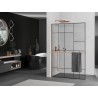 Mexen Kioto+ L dušisein riiuliga Walk-in 70 x 200 cm, must muster, harjatud vask - 800-070-123-65-78