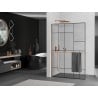 Mexen Kioto+ L cloison de douche avec étagère Walk-in 90 x 200 cm, motif noir, cuivre brossé - 800-090-123-65-78