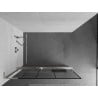 Mexen Kioto+ L paroi de douche avec étagère Walk-in 80 x 200 cm, motif noir, nickel brossé - 800-080-123-97-78
