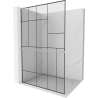 Mexen Kioto+ L Duschwand mit Regal Walk-in 80 x 200 cm, schwarzes Muster, gebürstetes Nickel - 800-080-123-97-78