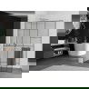 Mexen Kioto+ L Duschtrennwand mit Ablage Walk-in 90 x 200 cm, schwarzes Muster, gebürsteter Nickel - 800-090-123-97-78
