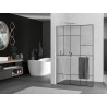 Mexen Kioto+ L walk-in tuš stijenka s policom 120 x 200 cm, crni uzorak, brušeni nikal - 800-120-123-97-78