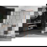 Mexen Kioto+ L Duschwand mit Regal Walk-in 80 x 200 cm, schwarzes Muster, roségold - 800-080-123-60-78