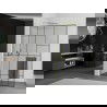 Mexen Kioto+ L Duschwand mit Walk-in Regal 90 x 200 cm, schwarzes Muster, gold eloxiert - 800-090-123-55-78