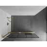 Mexen Kioto+ L Duschwand mit Regal Walk-in 100 x 200 cm, schwarzes Muster, gebürstetes Gold - 800-100-123-55-78