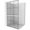 Mexen Kioto+ L paroi de douche avec étagère Walk-in 100 x 200 cm, grille noire, blanc - 800-100-123-20-77