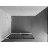 Mexen Kioto+ L Duschwand mit Ablage Walk-in 110 x 200 cm, schwarzes Gitter, weiß - 800-110-123-20-77