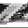Mexen Kioto+ L Duschwand mit Ablage Walk-in 120 x 200 cm, schwarzes Muster, weiß - 800-120-123-20-77