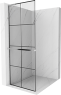 Mexen Kioto+ L dušisein riiuliga Walk-in 80 x 200 cm, must ruudustik, kroom - 800-080-123-01-77