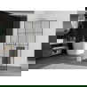 Mexen Kioto+ L Duschwand mit Ablage Walk-in 100 x 200 cm, schwarzes Gitter, Chrom - 800-100-123-01-77