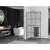 Mexen Kioto+ L dušisein riiuliga Walk-in 100 x 200 cm, must ruudustik, kroom - 800-100-123-01-77