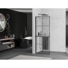 Mexen Kioto+ L dušisein riiuliga Walk-in 80 x 200 cm, must ruudustik, must - 800-080-123-70-77