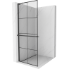 Mexen Kioto+ L Duschwand mit Ablage Walk-in 80 x 200 cm, schwarz kariert, schwarz - 800-080-123-70-77