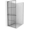 Mexen Kioto+ L paroi de douche avec étagère Walk-in 90 x 200 cm, grille noire, noir - 800-090-123-70-77