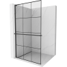 Mexen Kioto+ L douchewand met plank Walk-in 110 x 200 cm, zwart raster, zwart - 800-110-123-70-77