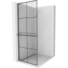 Mexen Kioto+ L douchewand met plank Walk-in 70 x 200 cm, zwart raster, geborsteld gun grijs - 800-070-123-66-77