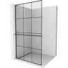 Mexen Kioto+ L shower wall with shelf Walk-in 120 x 200 cm, black pattern, gun gray brushed - 800-120-123-66-77