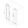 Mexen Velar Duo Schiebetür Dusche 140 cm, Grafit, Gold - 871-140-000-42-50