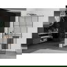 Mexen Kioto+ L Duschwand mit Regal Walk-in 100 x 200 cm, schwarzes Gitter, Gun Metal - 800-100-123-95-77