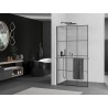 Mexen Kioto+ L dušisein koos Walk-in riiuliga 120 x 200 cm, must ruudustik, gun metal - 800-120-123-95-77