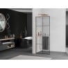 Mexen Kioto+ L shower wall with shelf Walk-in 70 x 200 cm, black grid, brushed copper - 800-070-123-65-77
