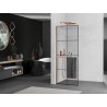 Mexen Kioto+ L dušisein riiuliga Walk-in 90 x 200 cm, must ruudustik, harjatud vask - 800-090-123-65-77