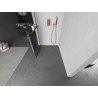 Mexen Kioto+ L dušisein riiuliga Walk-in 90 x 200 cm, must ruudustik, harjatud vask - 800-090-123-65-77